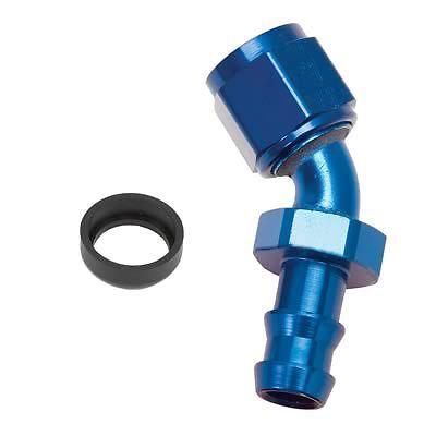 Russell 624090 hose end twist-lok 45 deg -8 an hose to female -8 an blue ea