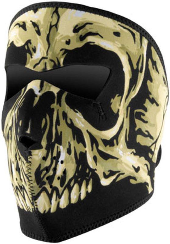 Zan cold weather full-face water/wind resistant neoprene facemask,skull/tan,osfm