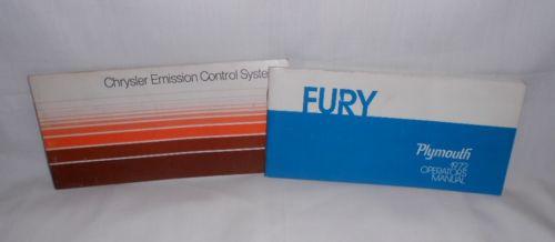 1972 plymouth fury owner's manual-good condition