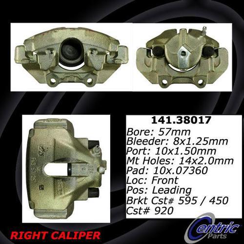 Centric 141.38017 front brake caliper-premium semi-loaded caliper