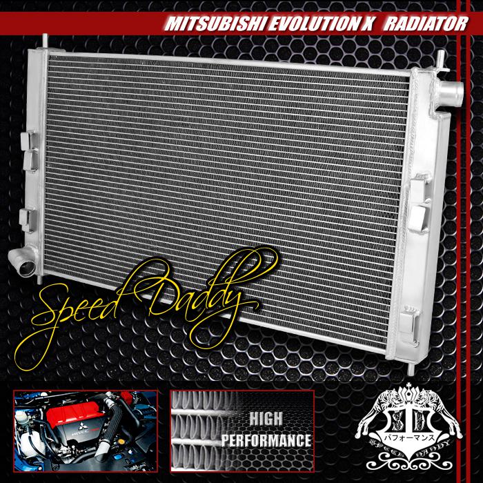 Dual core aluminum 2-row racing radiator 08-11 mit lancer evolution evo 10/x gsr