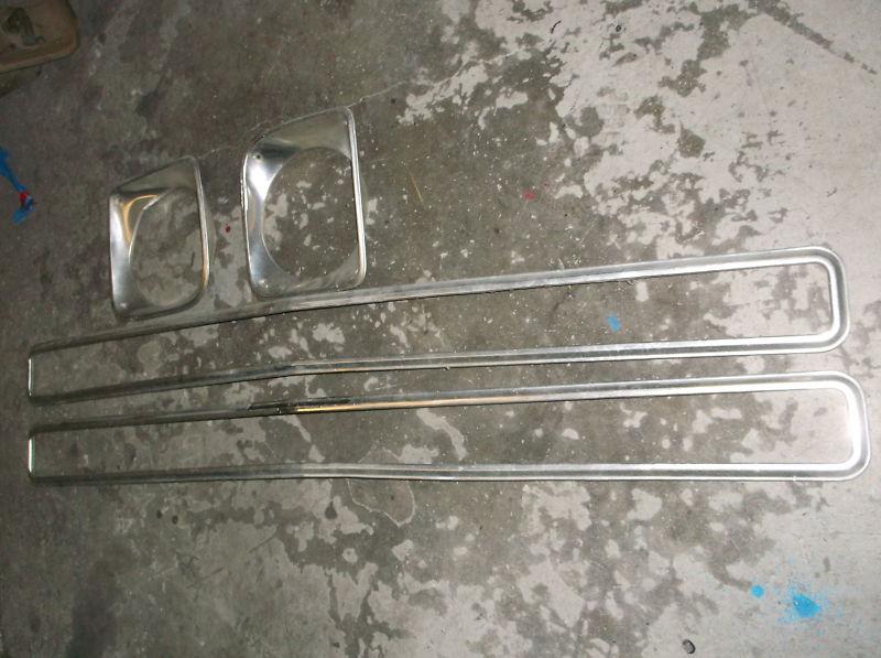 1967-68 chevy truck grill moldings and light bezels original gm