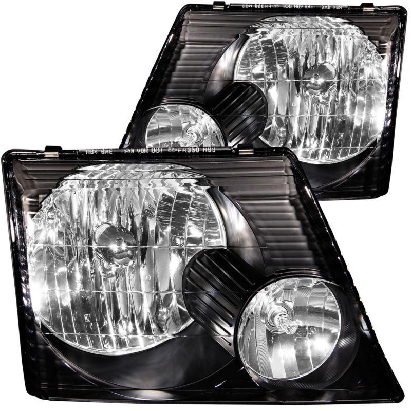 Anzo headlights crystal lens black housing for 2002-2005 ford explorer 111058