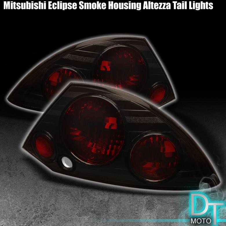 Smoked 00-02 mitsubishi eclipse jdm altezza tail lights lamp left+right pair set