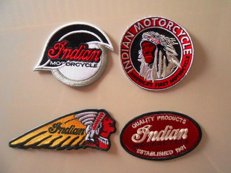 Lot of 4pcs indian 1st america motorcycle 1901 vintage chief scout patches badge