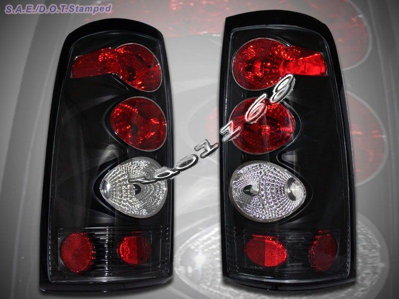 1999-2002 chevy silverado sierra tail lights jm black 01 00