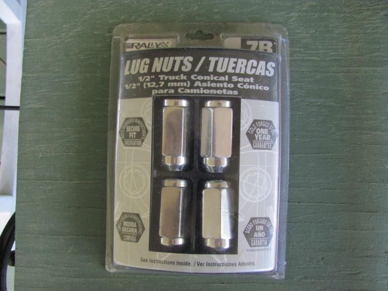 Rally 7b no 90171 ½”-20 conical seat, lug nuts (tuercas) set of 4, new 