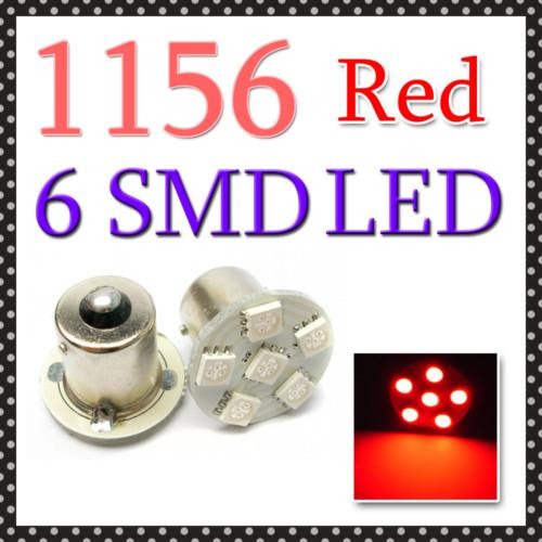 1156 6 smd led turn signal corner bulb light cool red