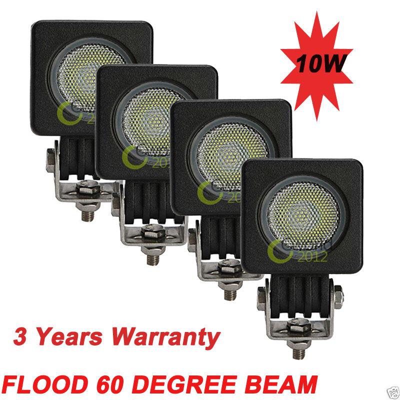 4pcs 10w cree led work light bar modular flood high power driving lamp 12v/24v