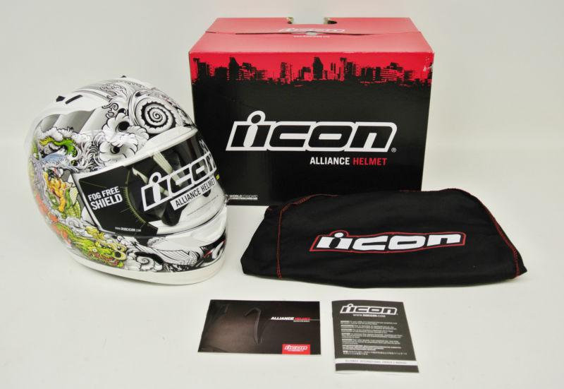 Icon alliance shakki white gloss size: medium