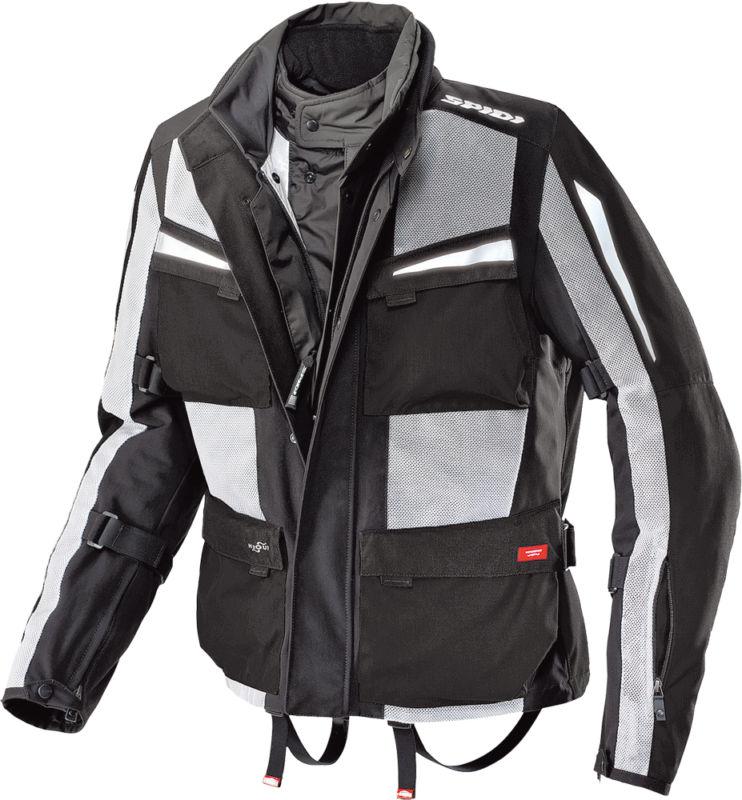 Spidi sport s.r.l. net force h2out motorcycle jacket black/gray large d100-010-l