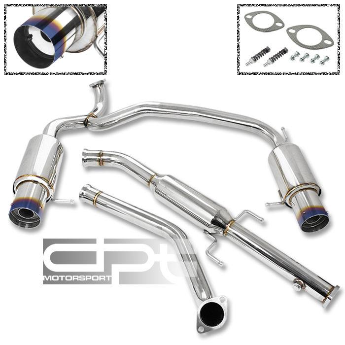 Gk gt/se coupe 2.7l stainless catback exhaust dual muffler 4" burnt tip+silencer