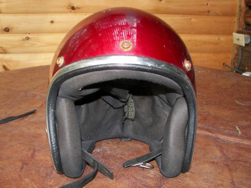 Vintage collectable metal flake crash helmet chopper bobber