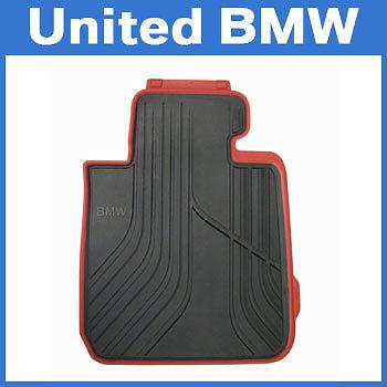 Bmw 3 series front rubber floor mats 320 328 335 sedan & wagon 2012+ black/red