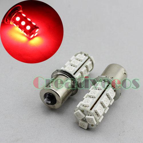 2x 1156/ba15s 18-smd 5050 led rear/turn signal light backup reverse light red