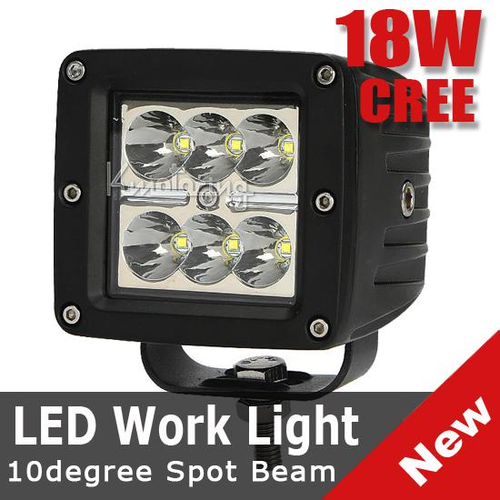 18w cree spot 10 degree beam led work light offroad lamp van truck 4wd 4x4 ce