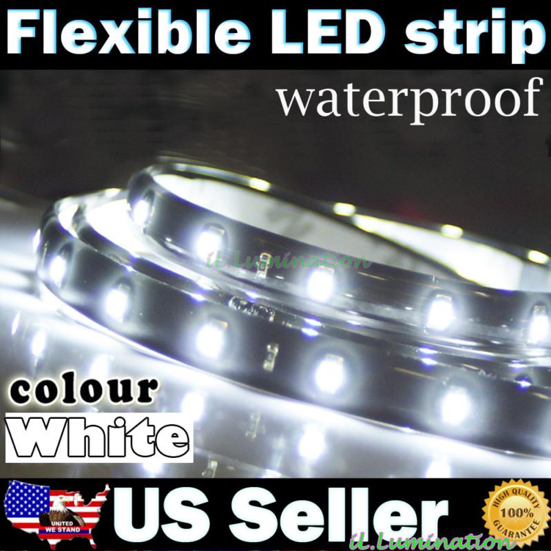 2pcs 12" flexible led strip interior footwell underdash lights xenon white #0b