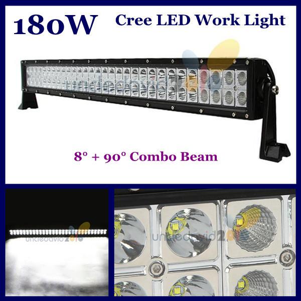 180w 60p cree led work light bar combo beam head lamp 4x4 offroad suv jeep truck