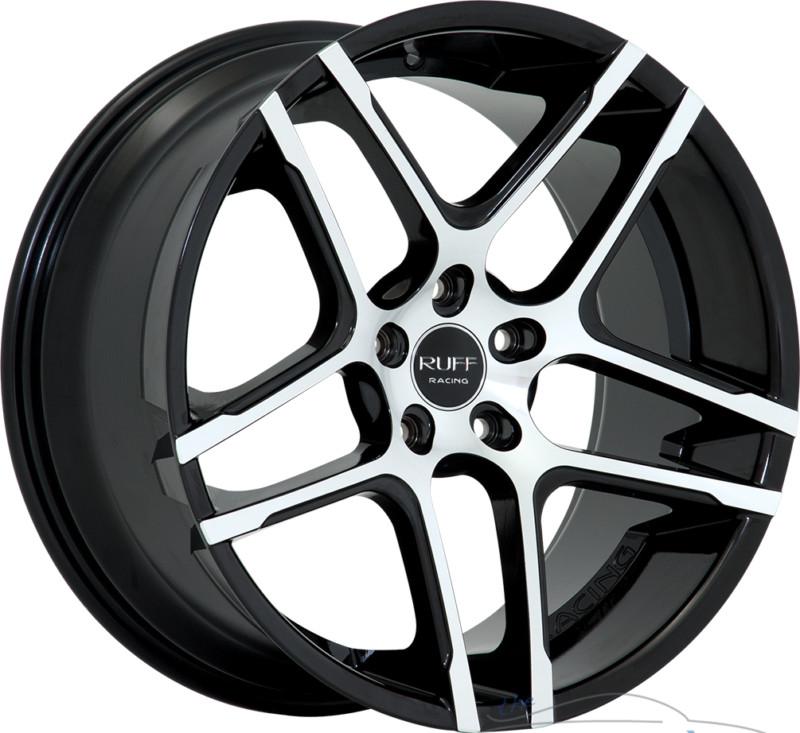 20x10 ruff r954 5x112  +45mm gloss black machined rims wheels inch 20"