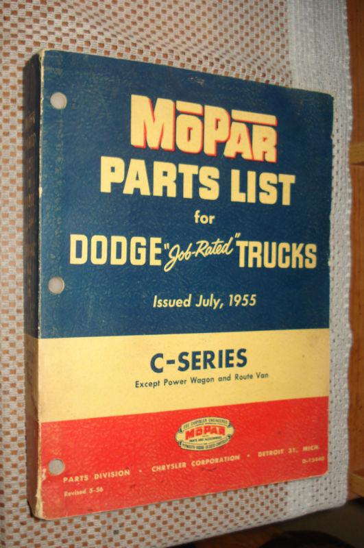 1955 dodge truck parts book original rare mopar list catalog c series trucks