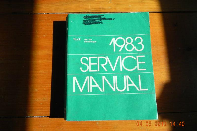 1983 dodge truck d & w 100-350 ramcharger factory service manual 83 shop