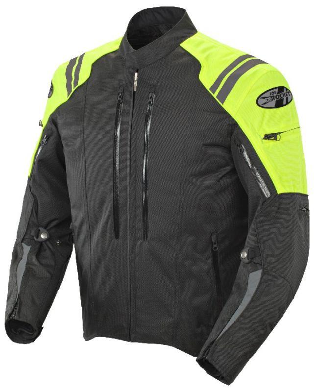 New joe rocket atomic 4.0 mens medium neon hi-viz textile jacket med md