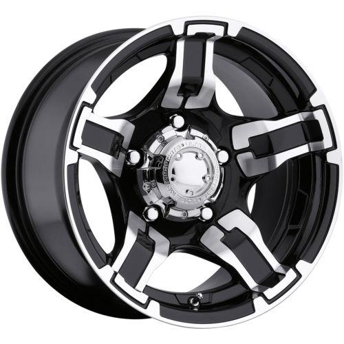 15x10 black ultra drifter (194) wheels 5x5 -44 lifted gmc c-1500 pickup