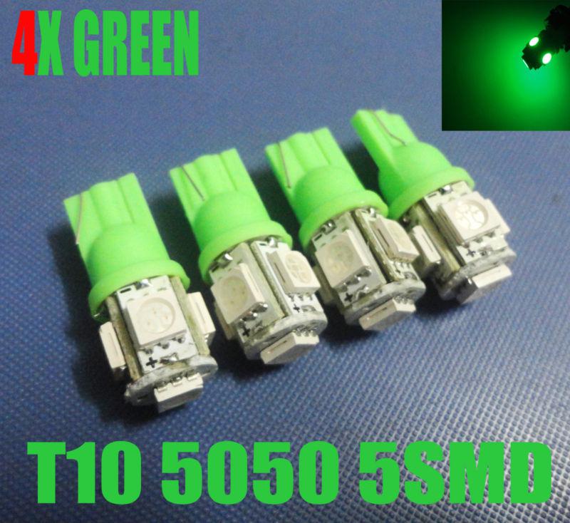 4x green 5-smd led t10 t15 158 168 w5w 193 194 2825 194na dome lights #o15