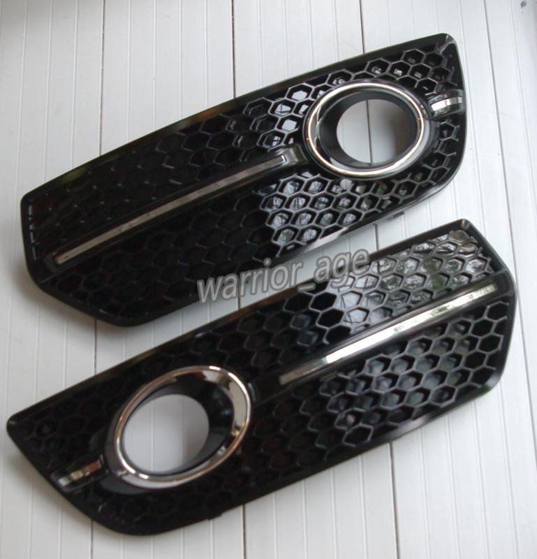 Chrome fog light grilles cover s-line style for vw audi q5 2009-2011 one pair