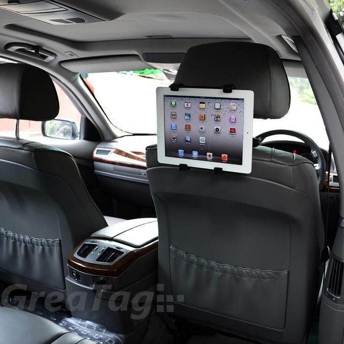 Car seat headrest cradle mount black holder for ipad galaxy xoom flyer tablet pc