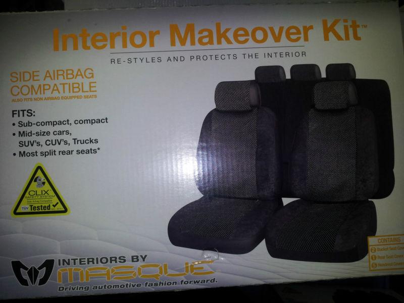 Masque seat cover set black ramsay interior makeover side airbag compatible