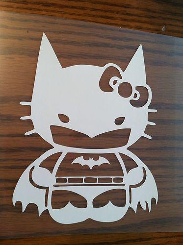 Hello kitty batman cute vinyl decal sticker laptop car truck