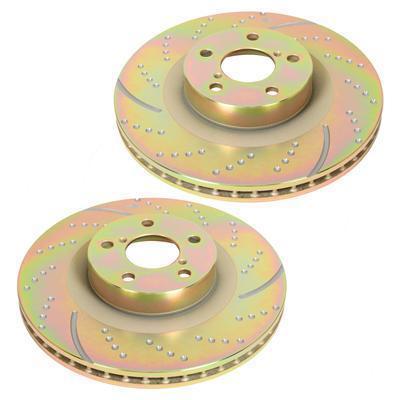 Ebc brake rotors slotted dimpled iron gold zinc rear audi volkswagen a4 quattro