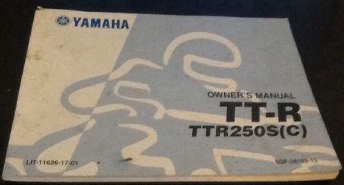 Ttr 250 owners manual ttr250s (c) 