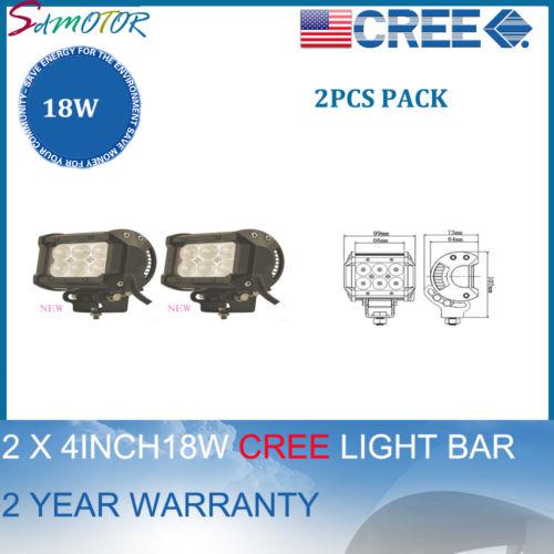 2x 4inch 18w cree led light bar flood beam offroad work lamp 4wd suv atv car a36