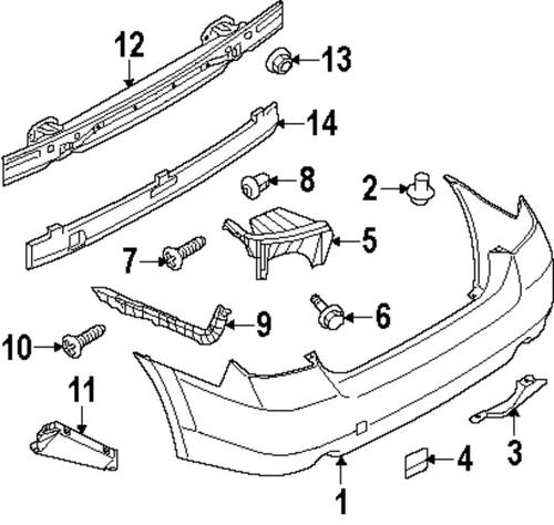 Subaru oem 57704aj06a rear bumper-bumper cover