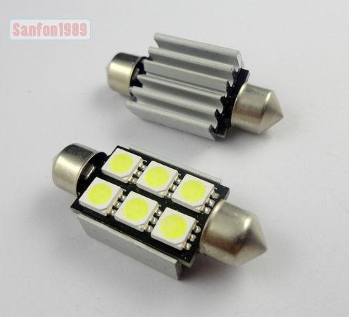 100x 6 smd led 39mm 239 272 canbus no error xenon white number plate light #sh