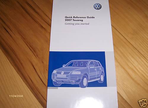 2007 vw volkswagen touareg quick reference guide owners manual supplement