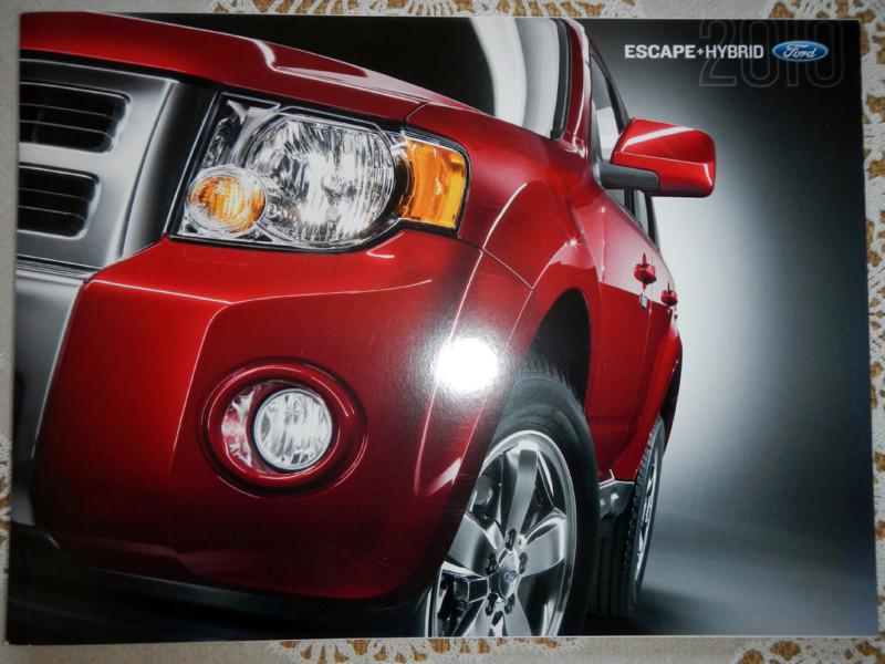 Brand new ford issued 2010 ford escape + hybrid deluxe literature brochure