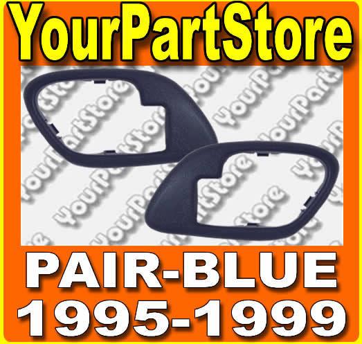 95 96 97 98 chevy pu pickup truck  door handle bezels plastic trim pair blue