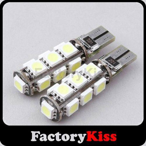 10 x car bulbs canbus error-free t10 194 w5w 13-led smd white light #507