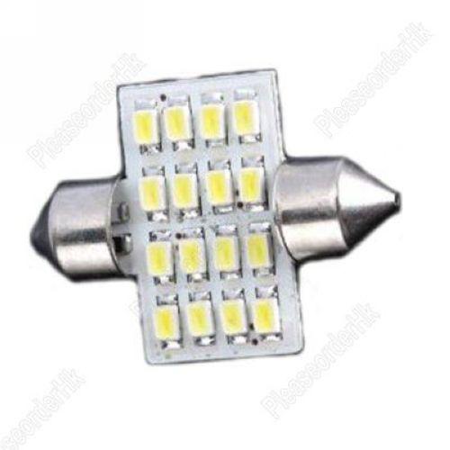 2pcs 16-led 3528 smd car auto interior ceiling light bulb white 12v replacement