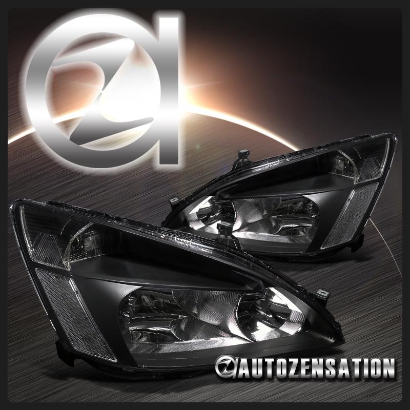 03-07 honda accord 2dr 4dr black diamond headlights lh rh