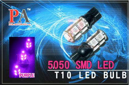 2 x t10 194 9smd 5050 led car auto turn light bulbs purple fixed current type