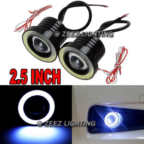 2.5&#034;led cob projector fog driving lamp angel eye halo ring drl daytime light c10