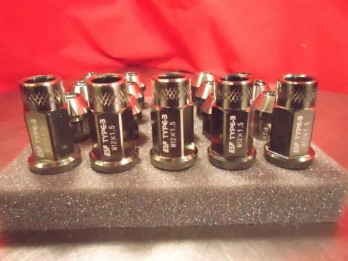 Godspeed type 3 50mm lug nuts 20 pcs. set m12 x 1.50 gunmetal fits honda nissan