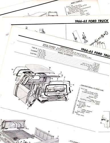 1965 1966 ford pickup flareside styleside bronco original motor&#039;s crash sheets 2