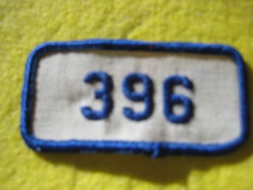 Vintage chevrolet 396 engine blue white uniform patch 2 7/8&#034;x1 1/4&#034;