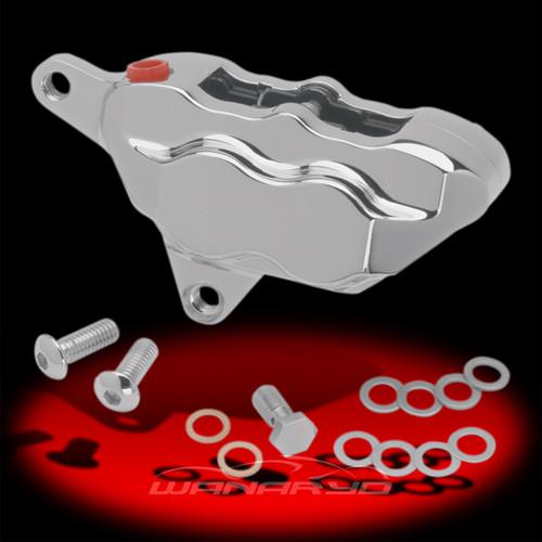 Hawg halters 4 piston chrome left brake caliper for 11.5" rotor, 1984-99 harleys