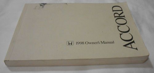 1998 honda accord sedan owner&#039;s manual. good used condition  /  free s/h